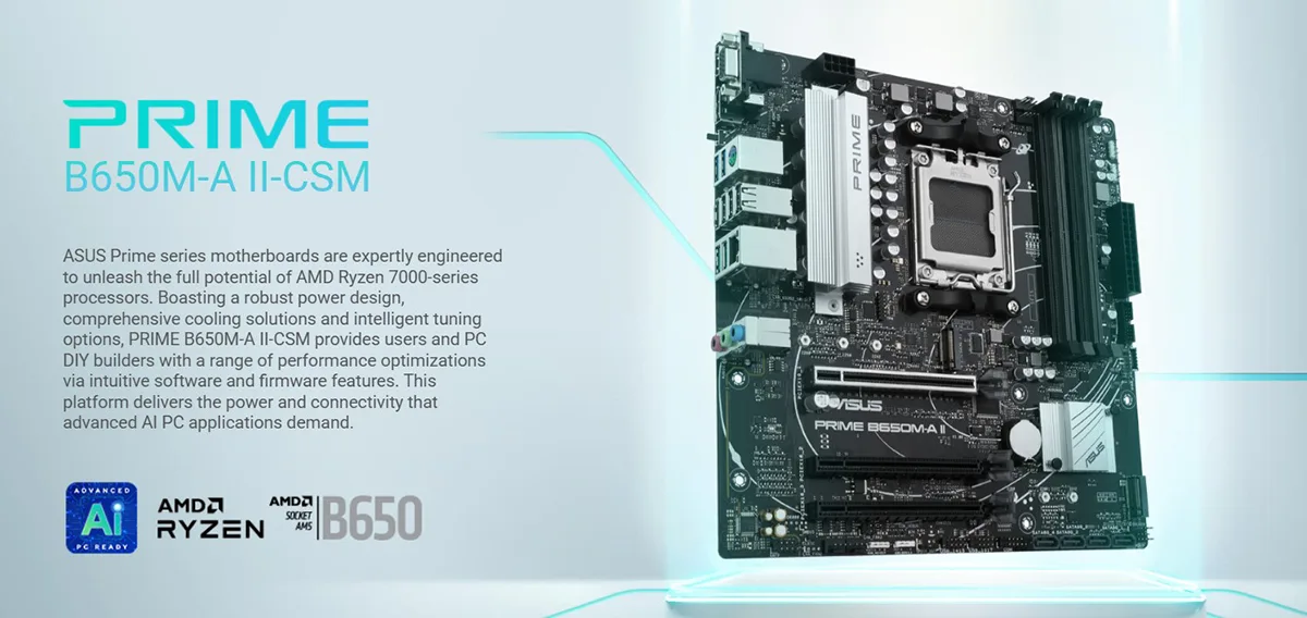 ASUS PRIME B650M-A II-CSM AM5 Micro-ATX Motherboard Price in Bangladesh